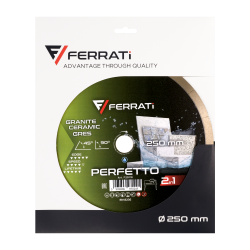Tarcza diamentowa do ceramiki, marmuru, dektonu Ø 250 mm PERFETTO F20118 FERRATI
