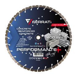 Tarcza diamentowa do betonu, cegły szamotowej, lastryko Ø 400 mm PERFORMANTE PLUS F20158 FERRATI