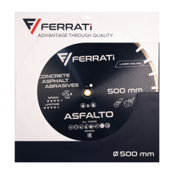 Tarcza diamentowa do betonu, asfaltu, silikatu Ø 500 mm ASFALTO F20168 FERRATI