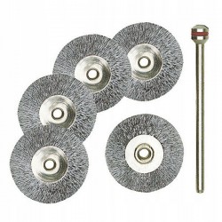 Szczotki druciane dyski Ø 22 mm z trzpieniem 5 szt. 28952 PROXXON